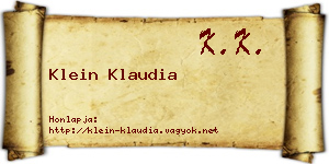 Klein Klaudia névjegykártya