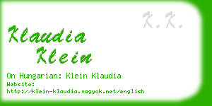 klaudia klein business card